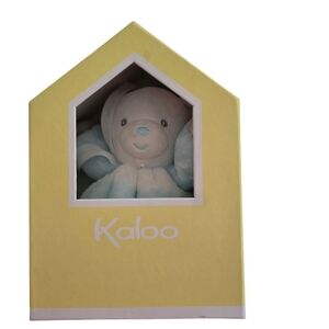 NWT Kaloo Baby Bebe Pastel Soft Blue Striped Stuffed Bear Dou Dou